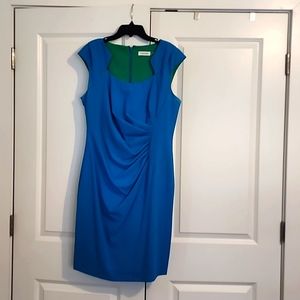 Bright blue Calvin Klein size 12 mid-length sheath dress